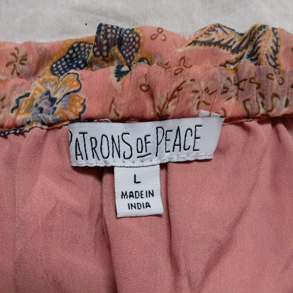 Patrons of Peace Dress Gypsy Floral Boho Peasant Pink Blue Womens Large - Picture 7 of 14